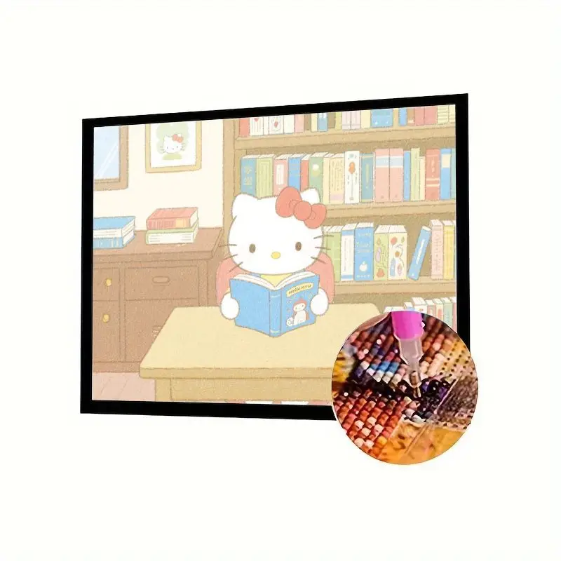 

1 шт., книга для чтения «Hello Kitty», 5D набор для алмазной живописи «сделай сам», полная дрель, милая мультяшная мозаика со стразами, художественное ремесло для детей, взрослых, B