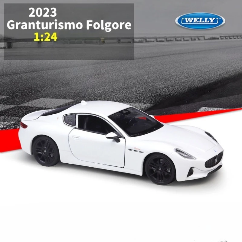 

WELLY 1:24 2023 Maserati Granturismo Folgore литая под давлением модель автомобиля коллекция миниатюрный Voiture домашний декор мужской подарок игрушечный автомобиль