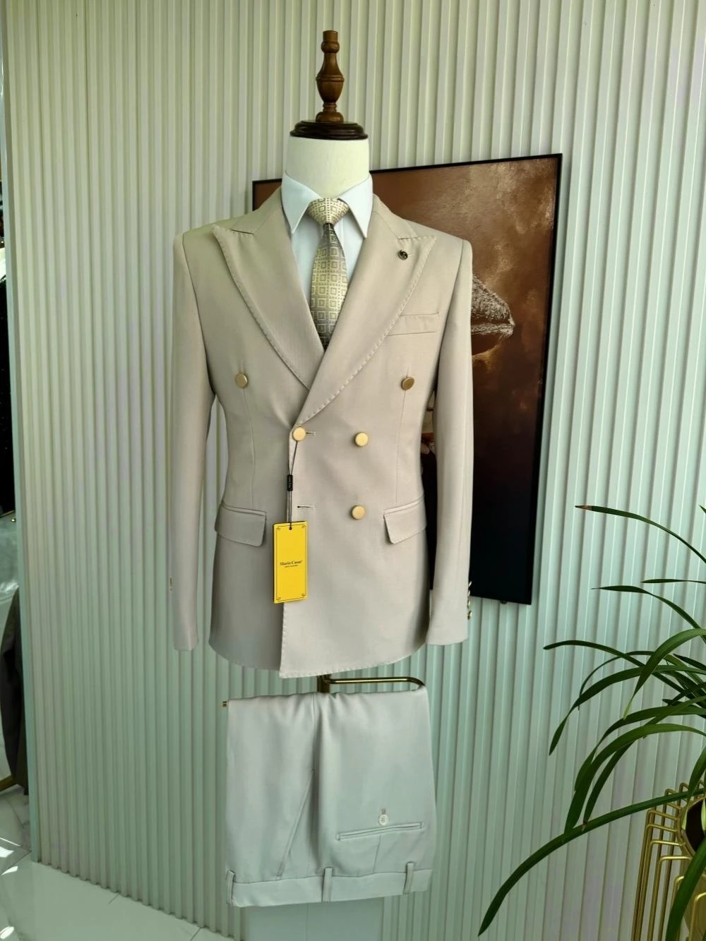 الرجال مزدوجة الصدر دعوى مجموعة 2 قطعة سترة السراويل الأعمال الزي وسيم الذروة التلبيب سليم صالح الدعاوى الزفاف العريس مجموعات #4