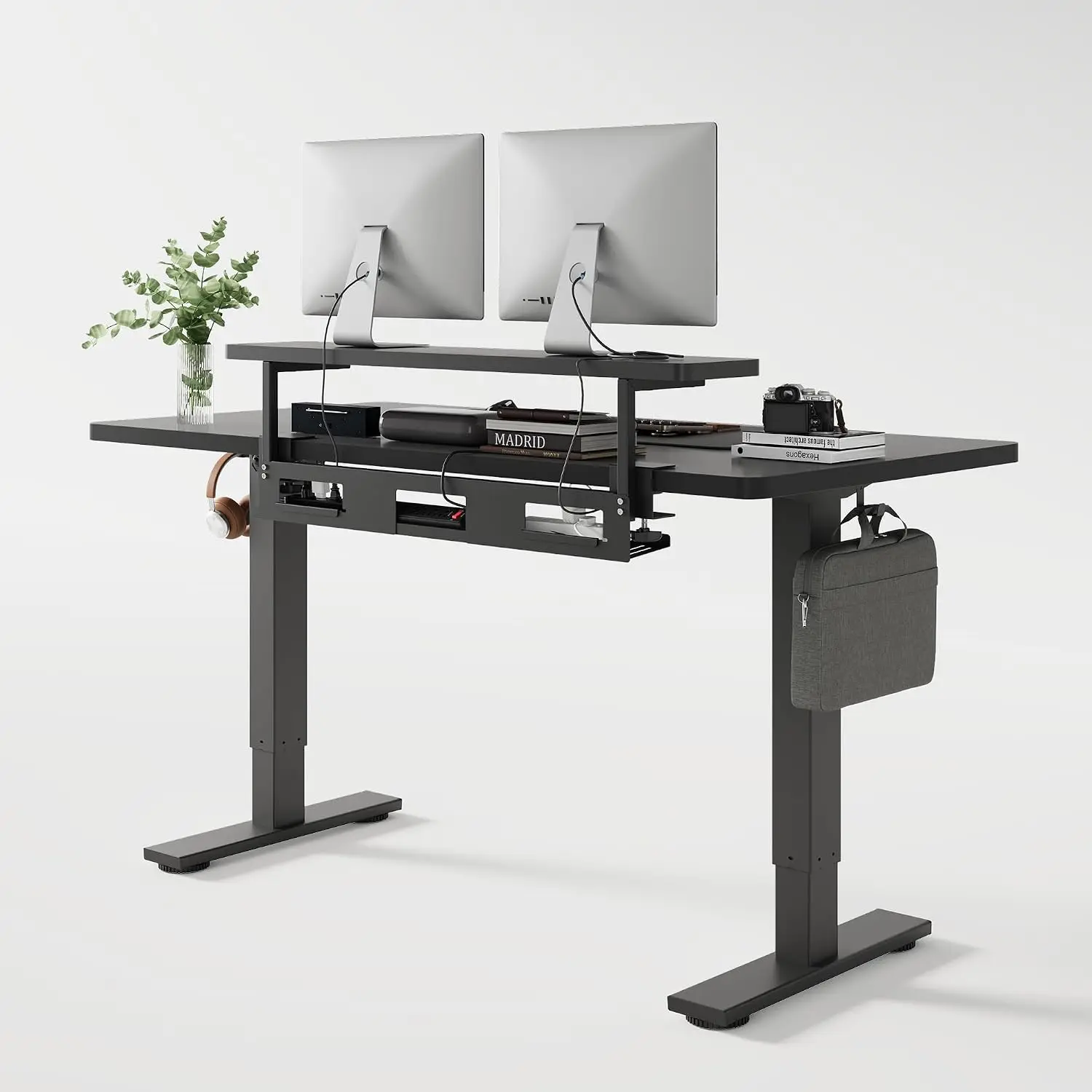 Standing Desk with Monitor Riser & Cable Management, Customized