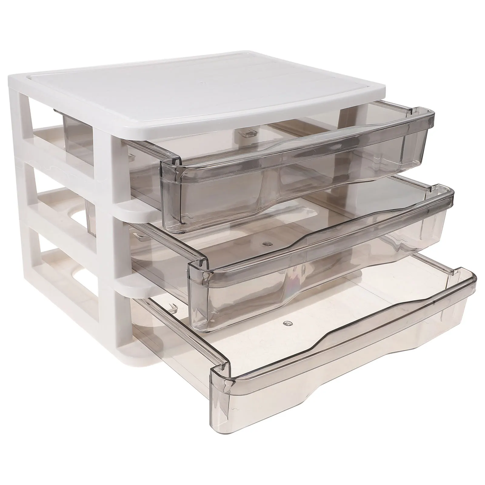 

1pcs 3-Tier Makeup Storage Box Organizer Case Dustproof Desktop Container For Cosmetics Stationery Home Use