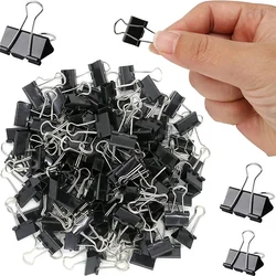 Clips de carpeta de 5-30 Uds., Clips traseros plegables de Metal, abrazadera de Clip de papel pequeña de 15/19/25/32/41/51mm, Clip de oficina para el hogar, escuela, almacenamiento de oficina