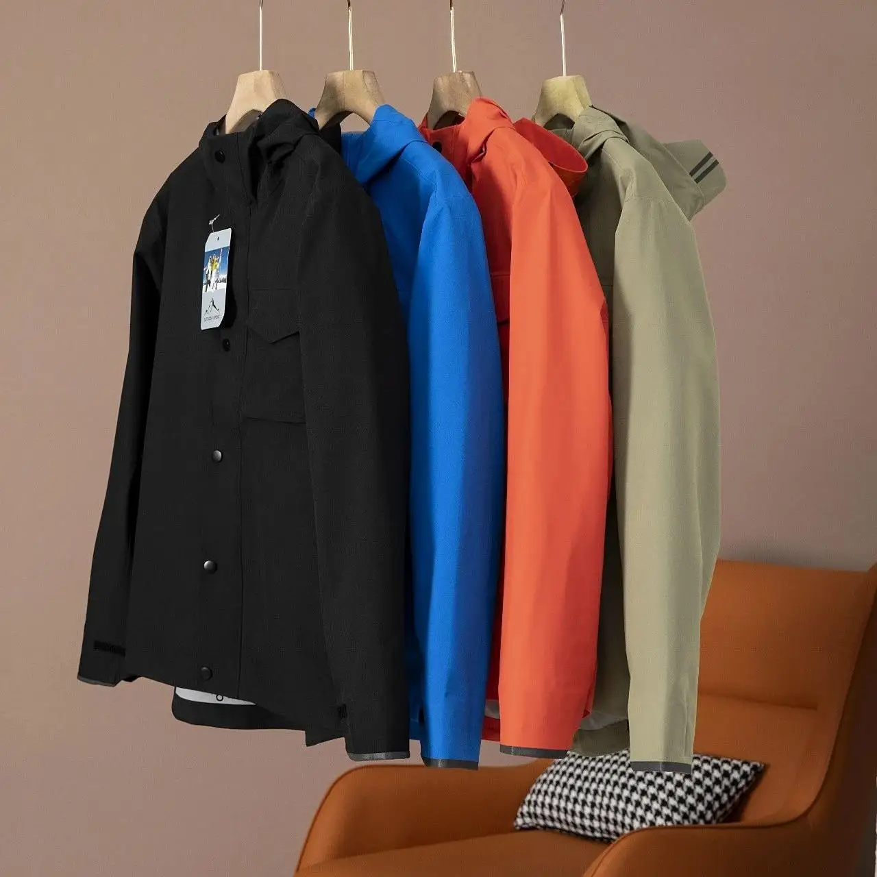 

Уличная мужская повседневная куртка с капюшоном, ветрозащитная водонепроницаемая весенне-осенняя куртка-стойка, длинное пальто на одной пуговице