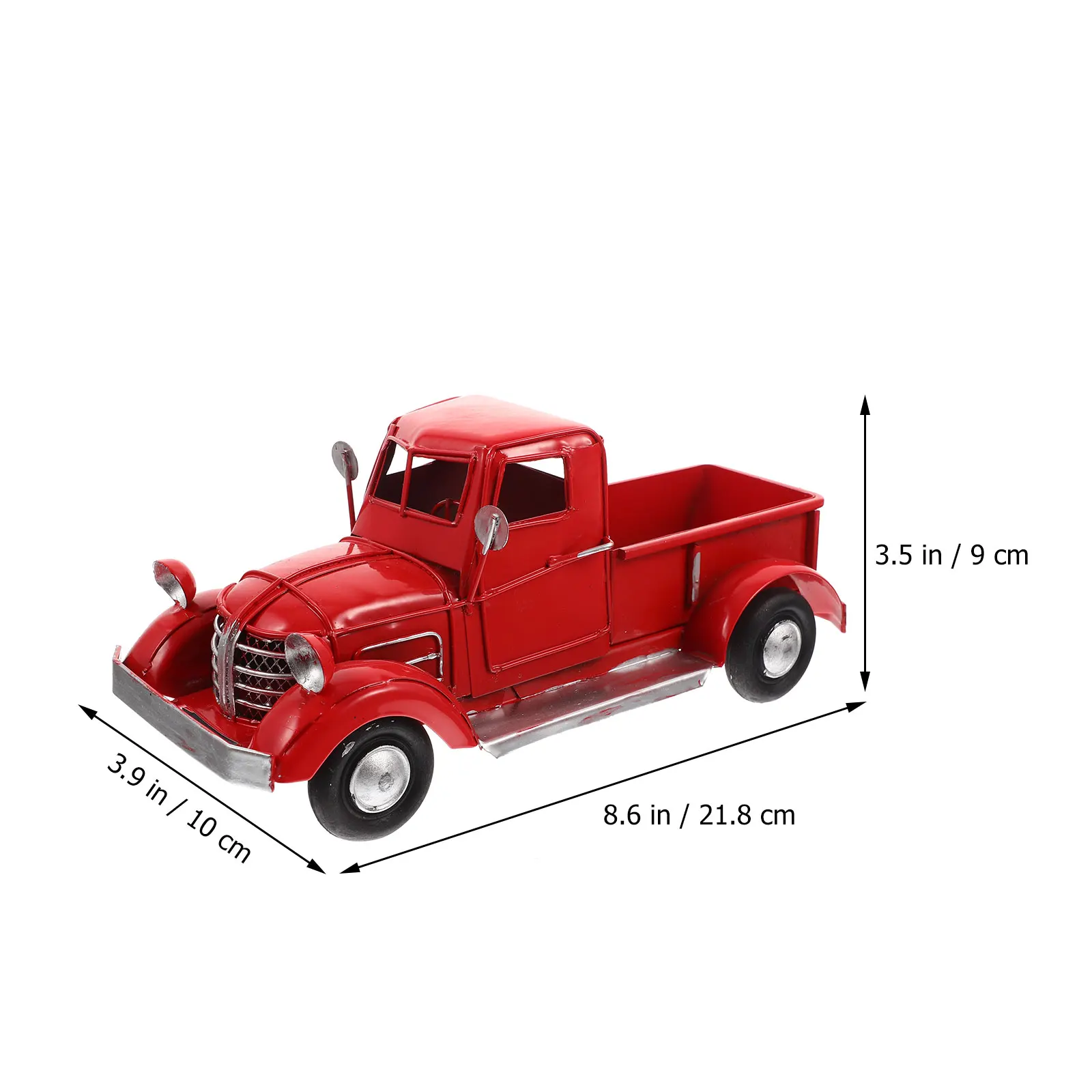 

Xmas Iron Red Truck Decoration Xmas Tree Table Ornament Christmas Desktop Gift Christmas Metal Truck Table Festival Adornments