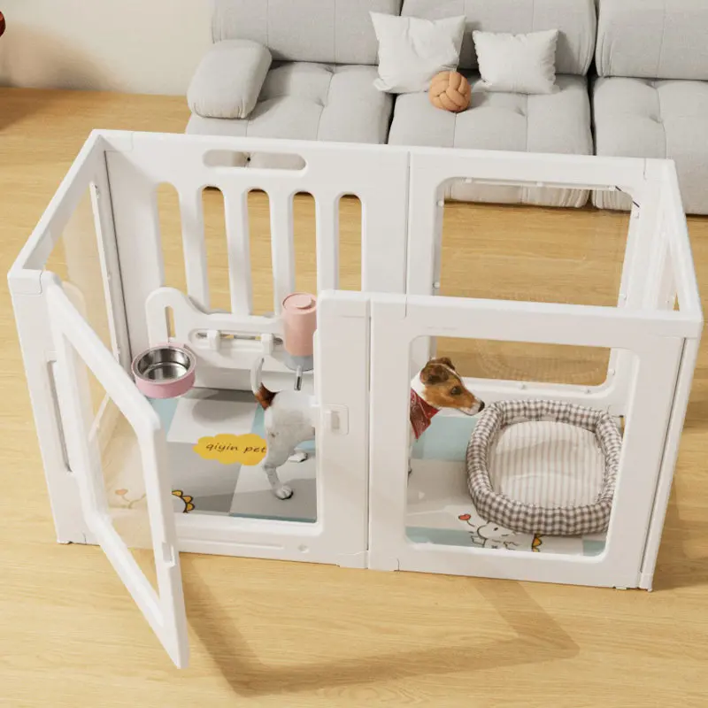 Balcony Nordic Dog Fence Playpen Outdoor Retractable Large Acrylic Dog Fence Kennel Grating Circle Kojec Dla Psa Dog Supplies