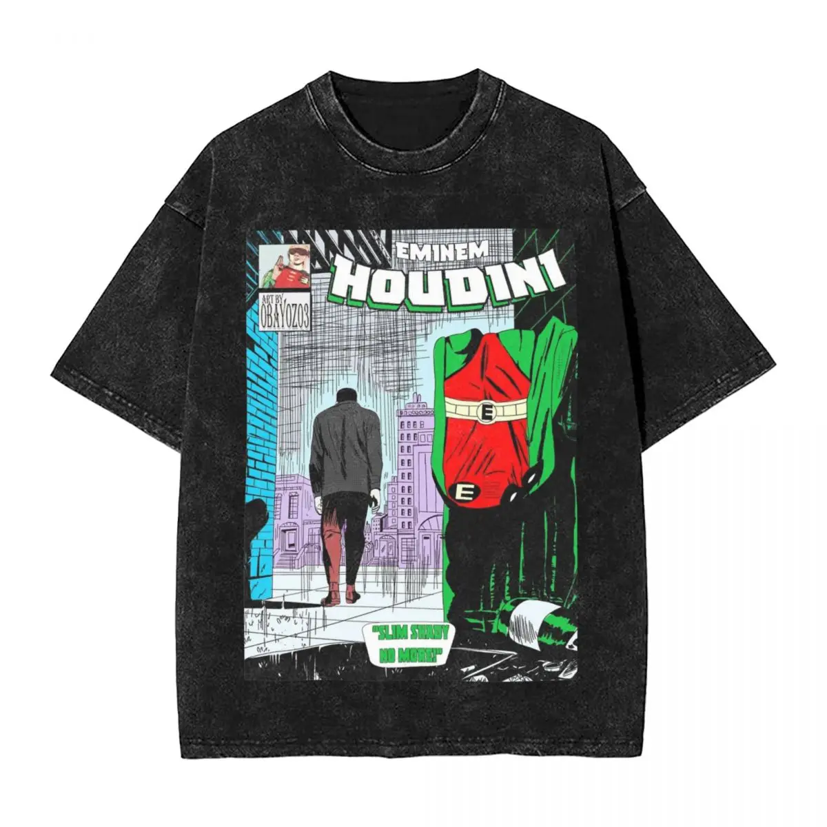 

Washed T Shirt Eminem The Death Of Slim Shady Hip Hop Novelty T-Shirt Oversize 100% Cotton Printed Tops Tops Tees for Men Women