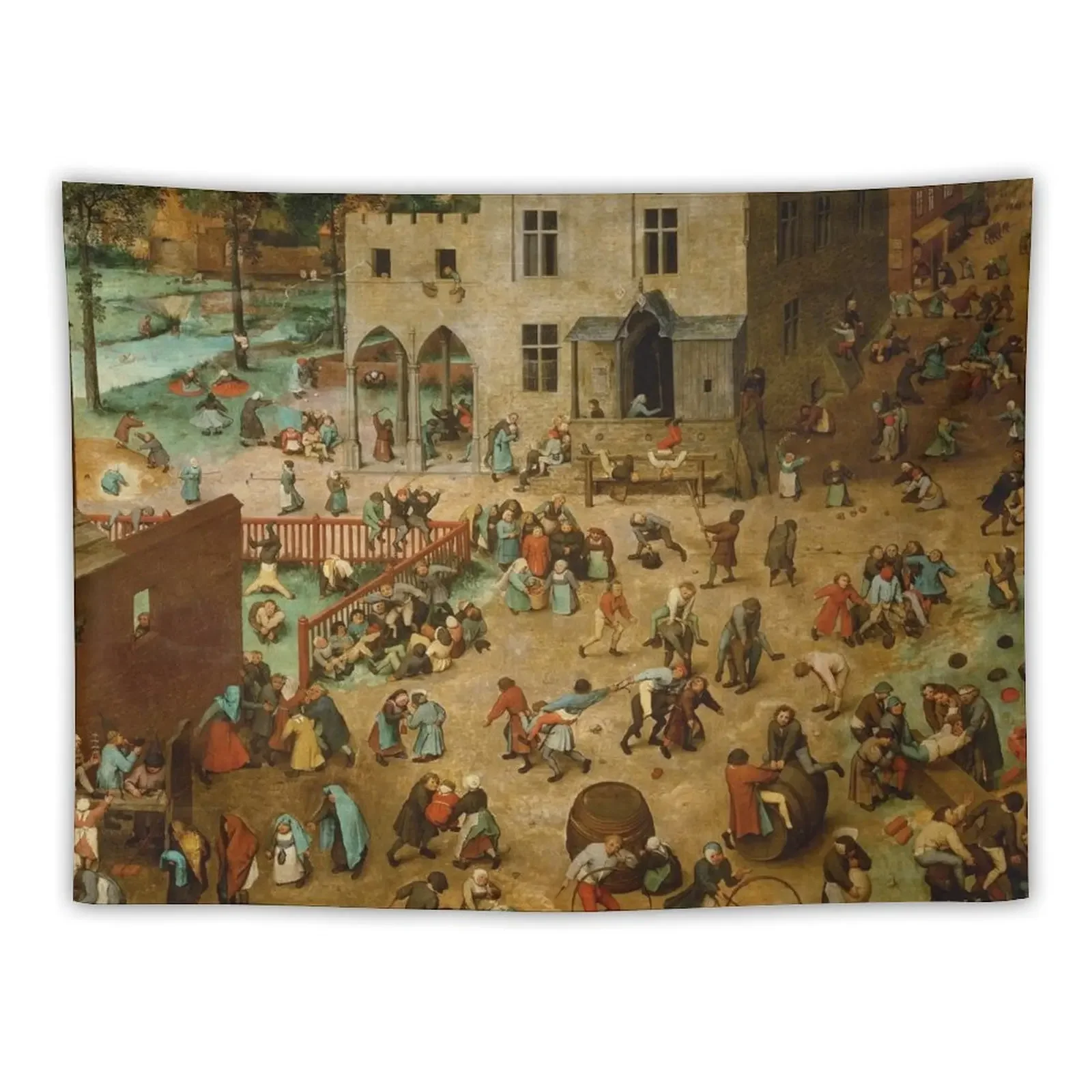 

Children's Games - Pieter Bruegel the Elder Tapestry Wallpaper Anime Decor Wall Decoration Items Carpet Wall Tapestry