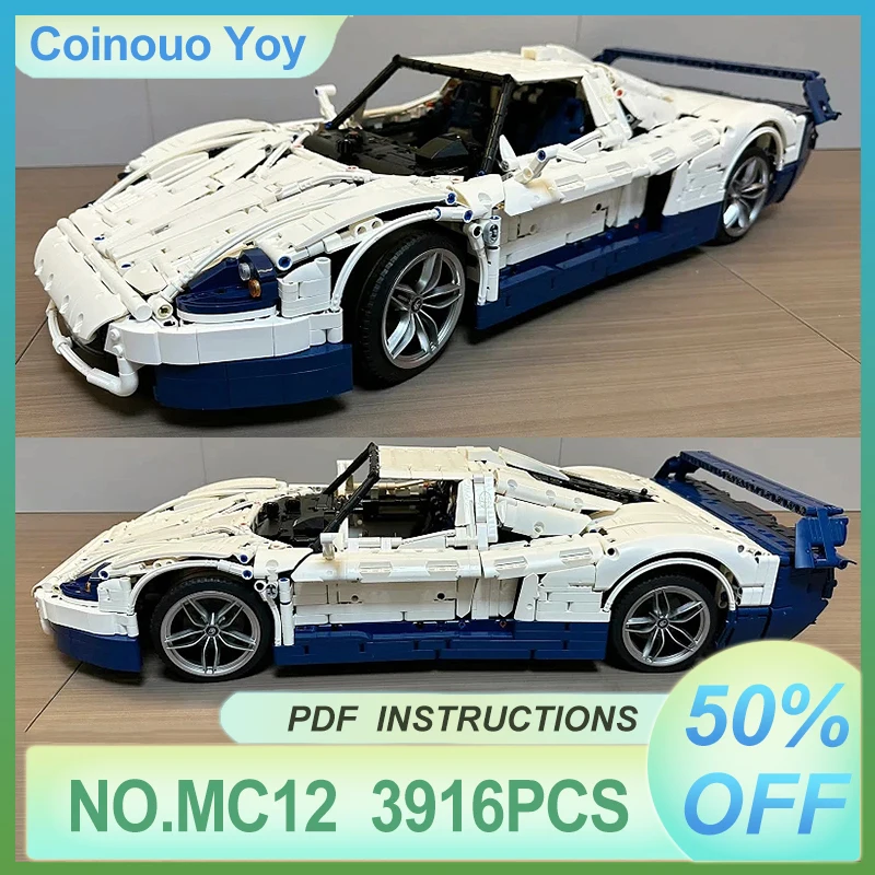 

Высокотехнологичная модель гоночного автомобиля Speed Power Champions MC12 MOC- 152095 Строительные блоки Hypercar, кирпичные детские игрушки, рождественские подарки для мальчиков