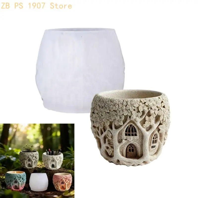 

Tree House Silicone Mold Flowerpot Molds for Handcrafted Resin Jewelry Making Small Plant Holders and Decorative Items 55KA