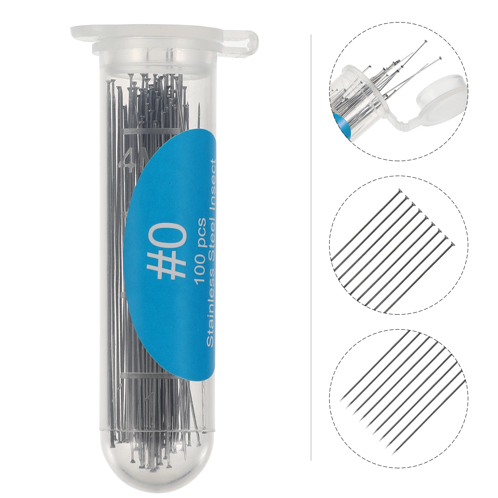 

100pcs Insect Specimen Collection 40mm Long Stainless Steel Entomology Needles Tools Collectors Hobbyist Supplies
