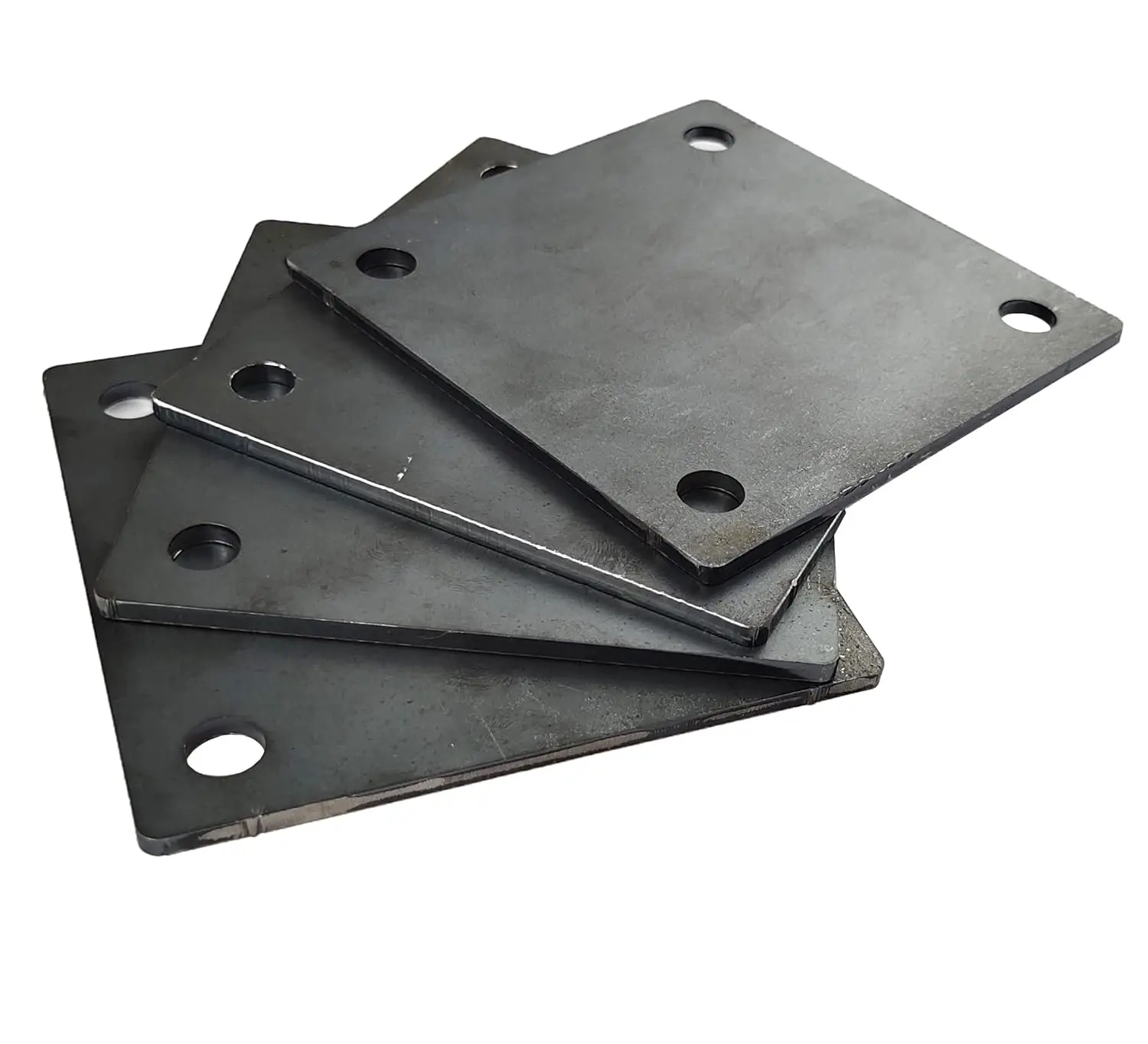 

4-inch Steel Plates with Holes, 4 PCS Premium A36 Hot Rolled Mild Steel, Laser Cut Smooth Edges for Welding and Painting
