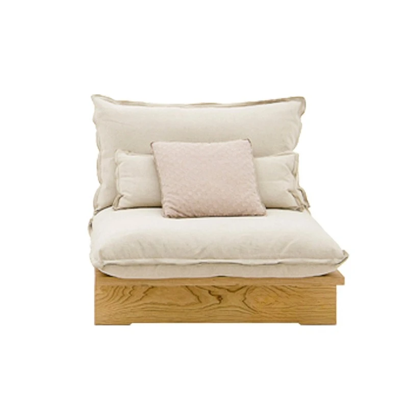 Fabric sofa, modern simple large apartment living room removable and washable down solid wood, combination