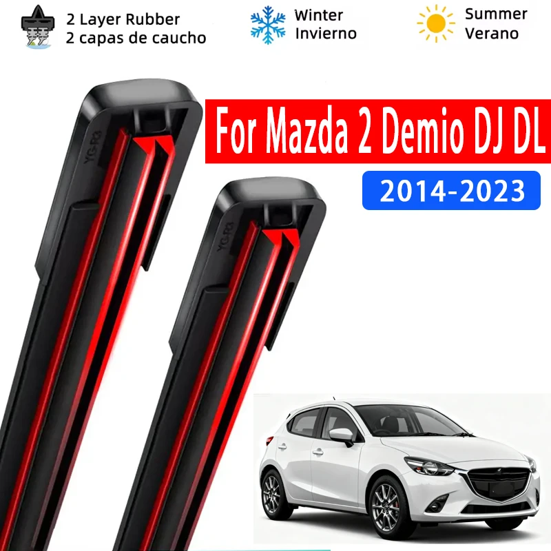 

For Mazda 2 Demio DJ DL 2014-2023 1set Front Windshield Wiper Blades Windscreen Wipers 2015 2016 2017 Accessories