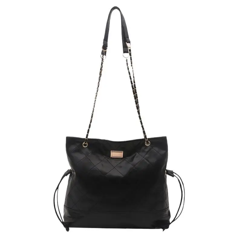 

Suede Quilted Chain Strap Tote Bag Large Capacity Shoulder Bag For Women Street Style Commuter Purse