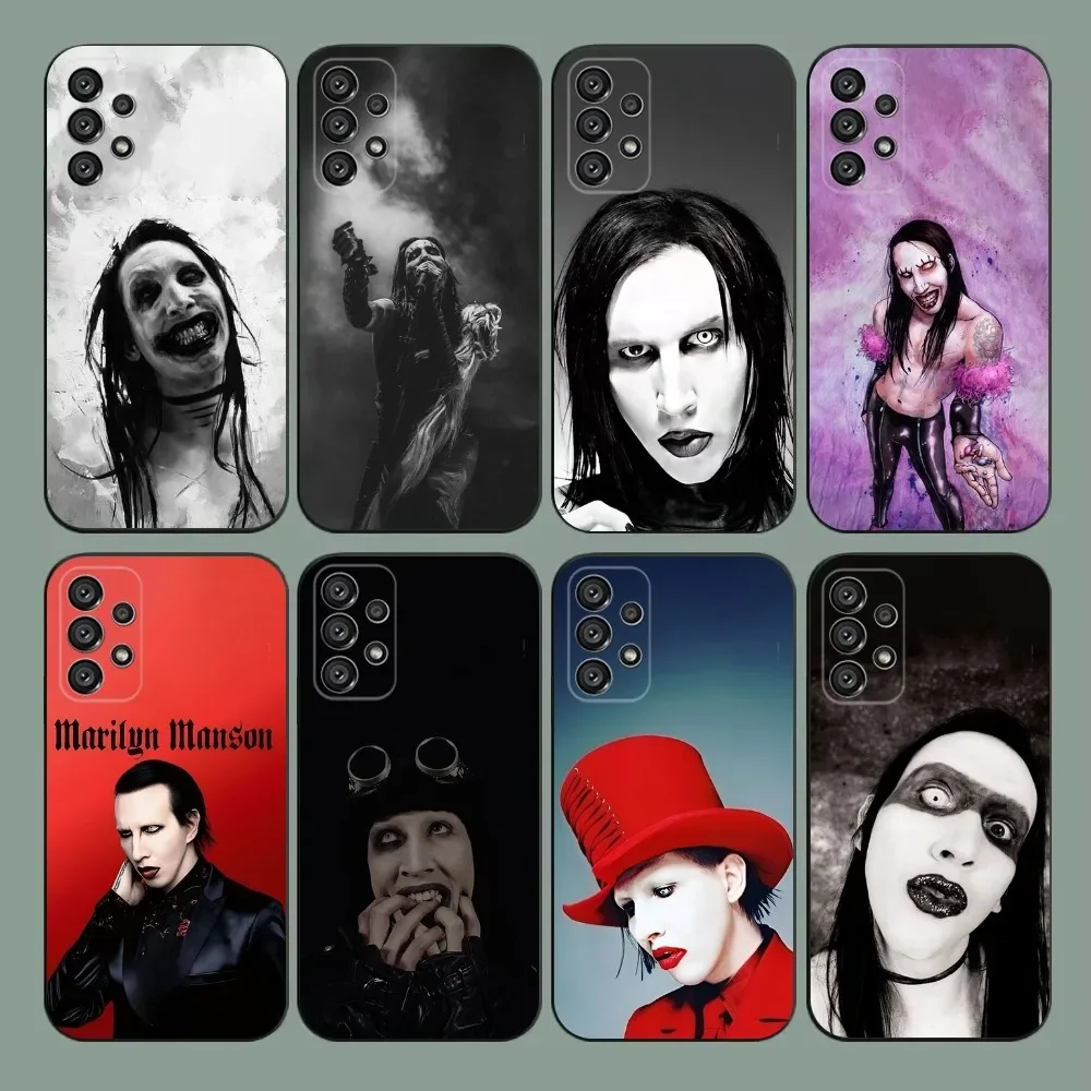 

M-Marilyn Manson Singer Phone Case For Samsung Galaxy A20,A21s,A22,A31,A32,A52,A53,A72,73,A80,A91 Soft Black Cover