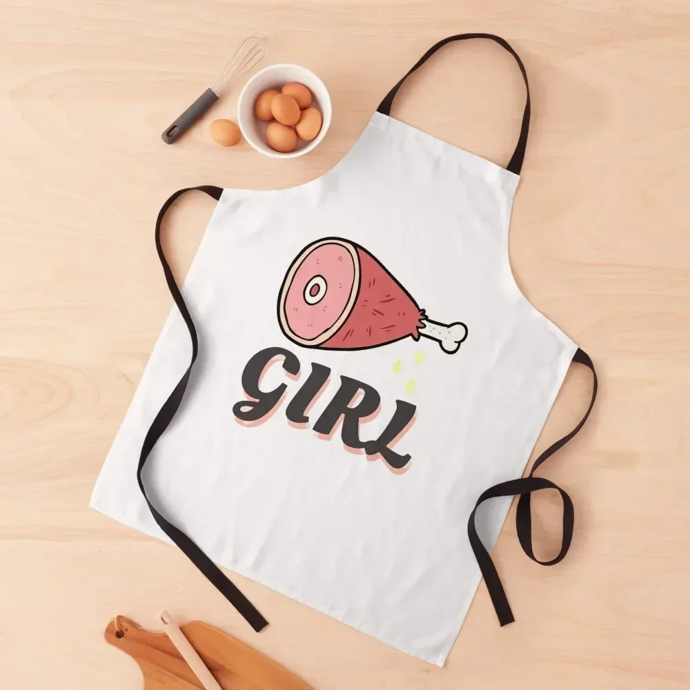 

Ham Girl Apron men's barbecue Kitchen accessories For Women women's work Apron