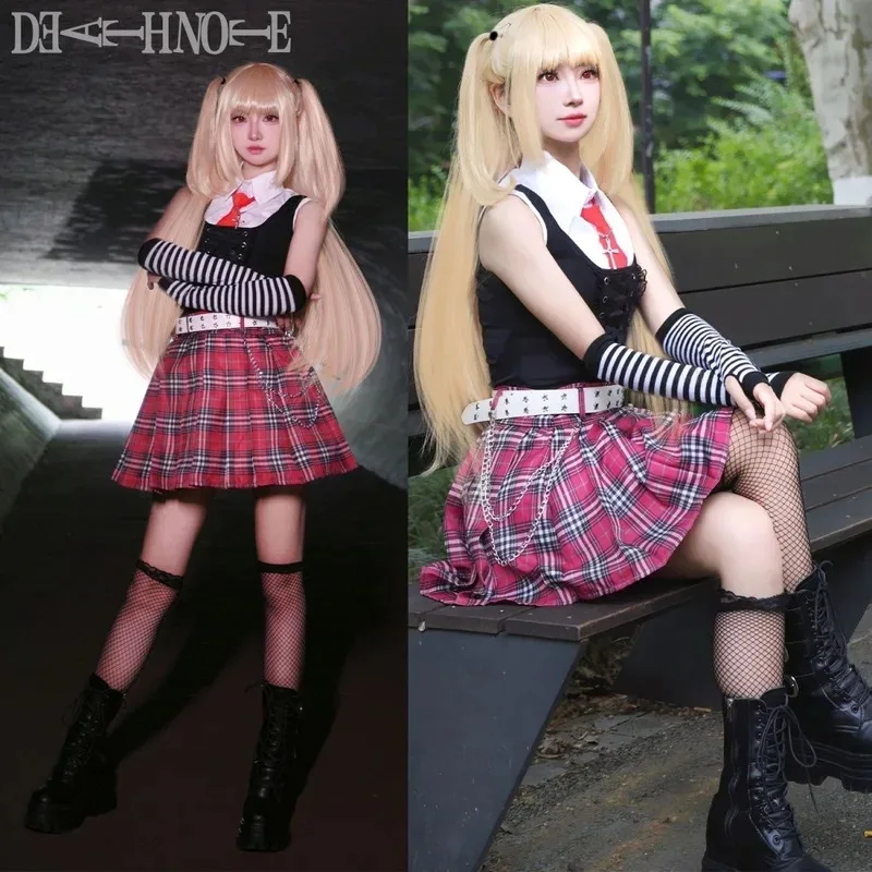 Миса Амане Косплей Дебютное Повседневное Сексуальное Платье Парик Косплей Костюм Субкультура Ожерелье Y2k GothLoli Униформа Хэллоуин Карнавальный Костюм