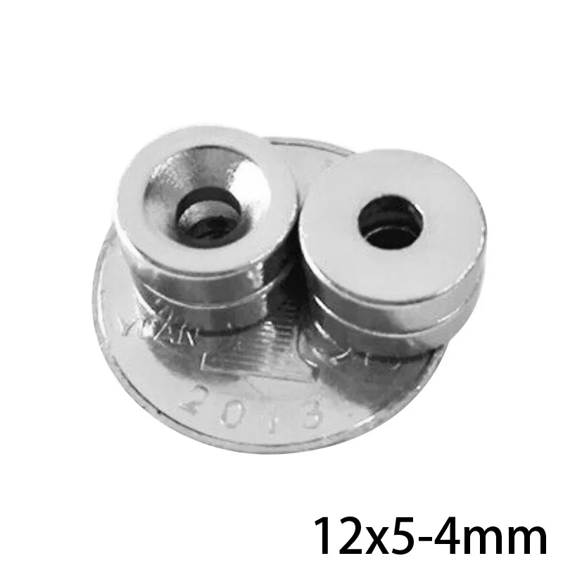 12x5-4MM Powerful Magnets 12*5 Hole 4mm Stong Permanent Round Countersunk Neodymium Magnet 12*5-4  12x5-4