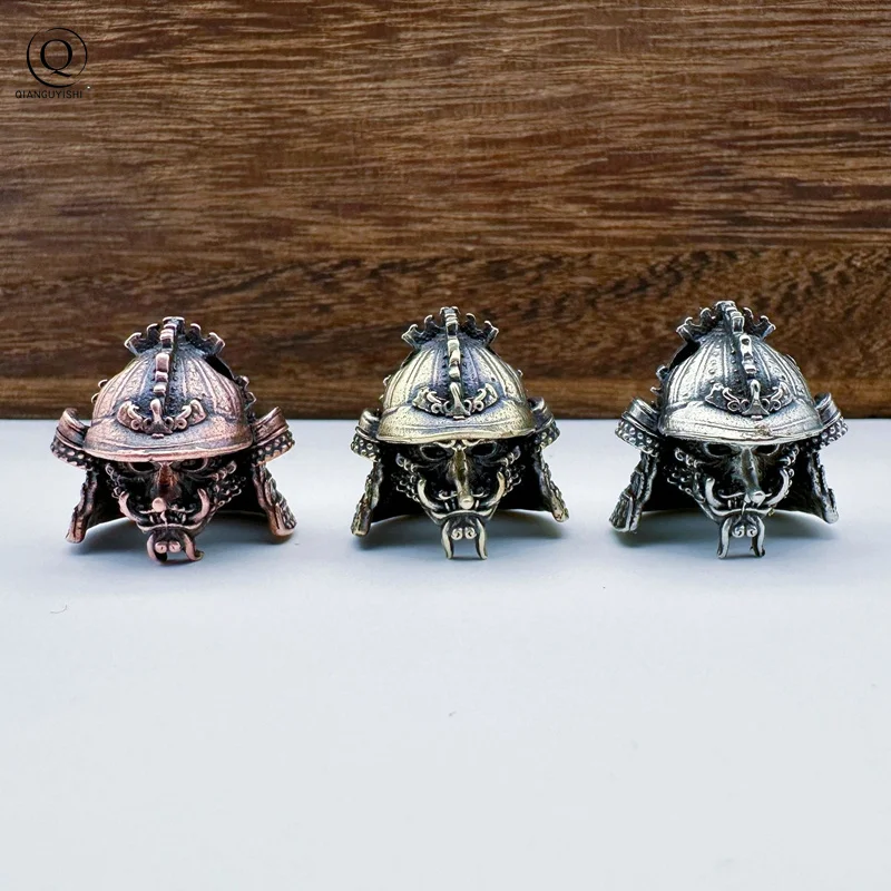 Japenese Ghost Samurai Brass Knife Bead Warrior EDC DIY Paracord Woven Bracelet Lanyard Pendant Accessory Outdoor Tool Hangings