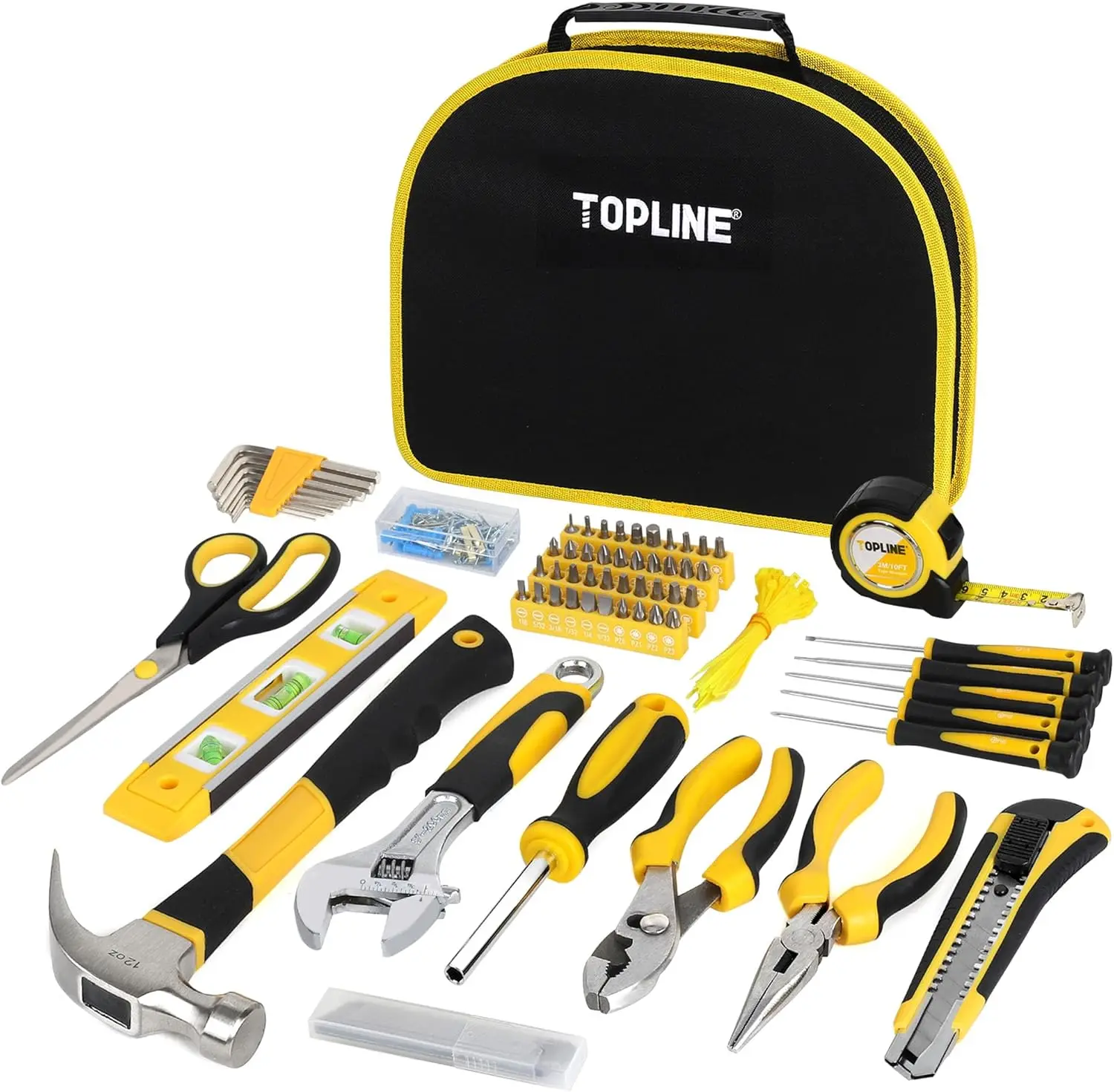 

208-Piece Home Tool Kit with Carrying Pouch, Basic Hand Tools for DIY & Home Maintenance