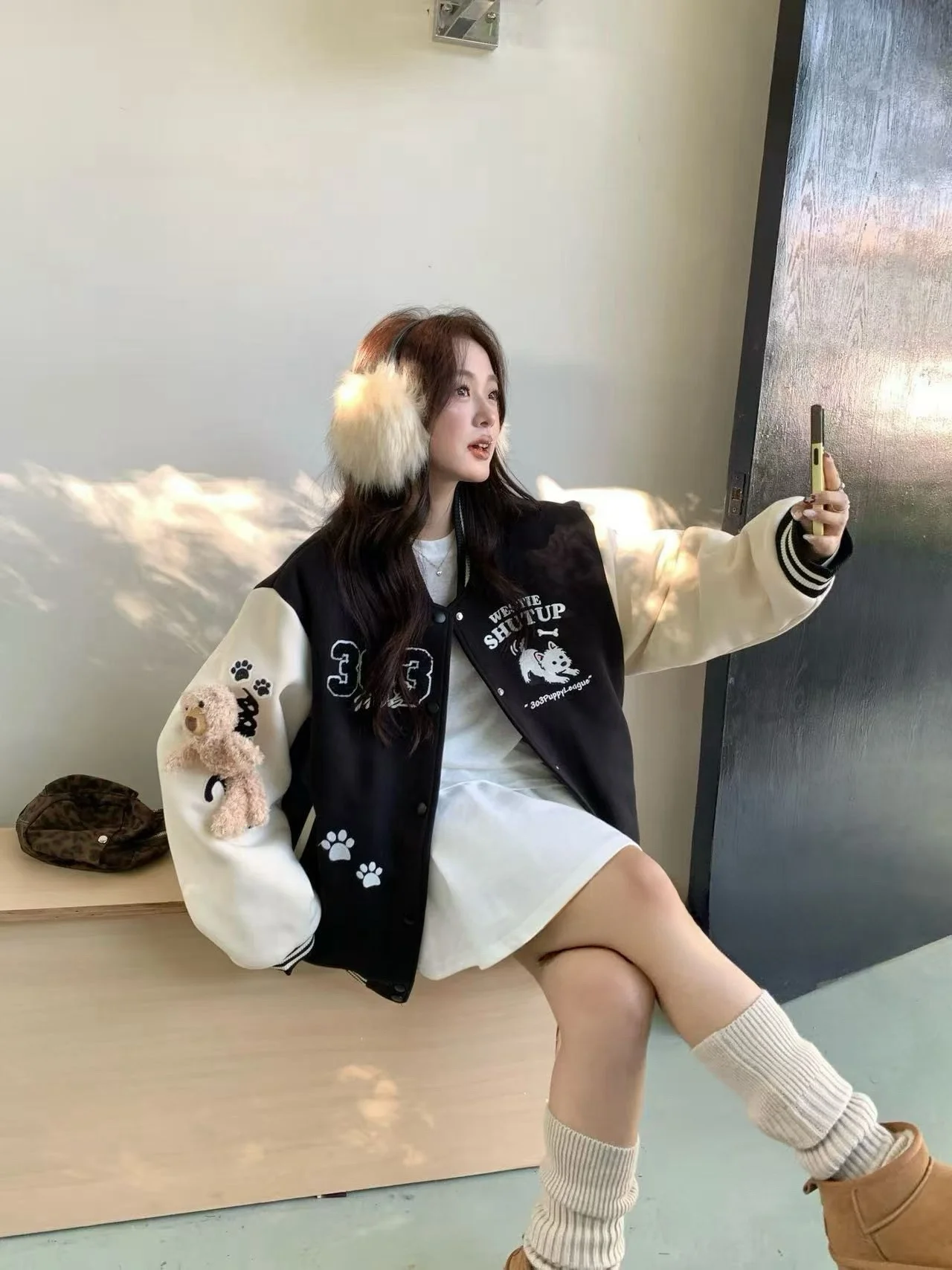 

plus Size Couple Matching Baseball Jaet Cotton Padded College Sle Coat for Heavy Girls Autumn Winter Faion Commute