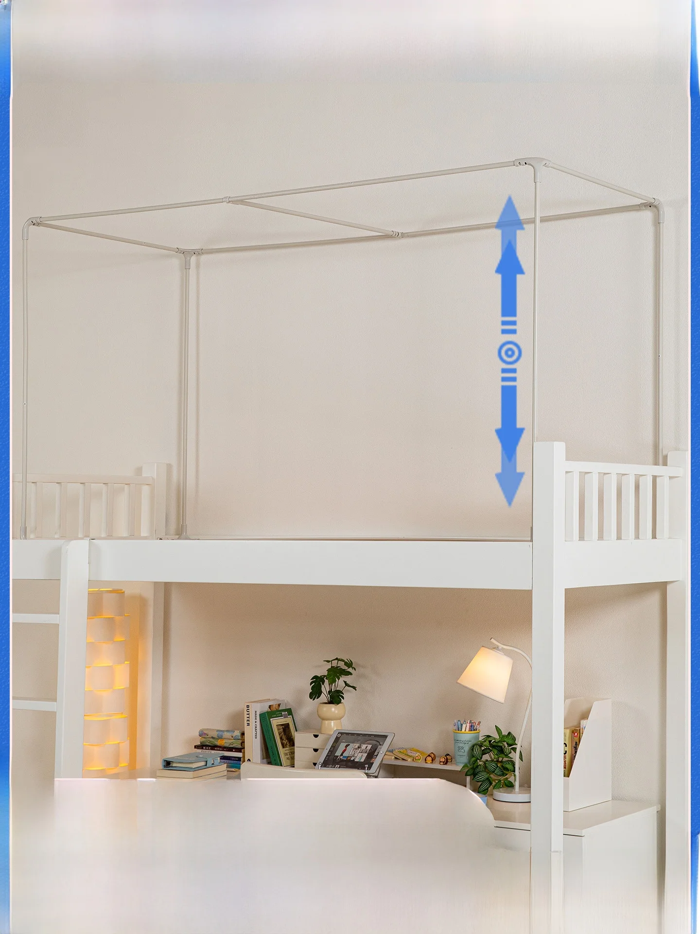 

Retractable Student Dormi Mosquito Net Strong Man Support Bed Curtain Rod Accories Universal Support Frame for Upper A...