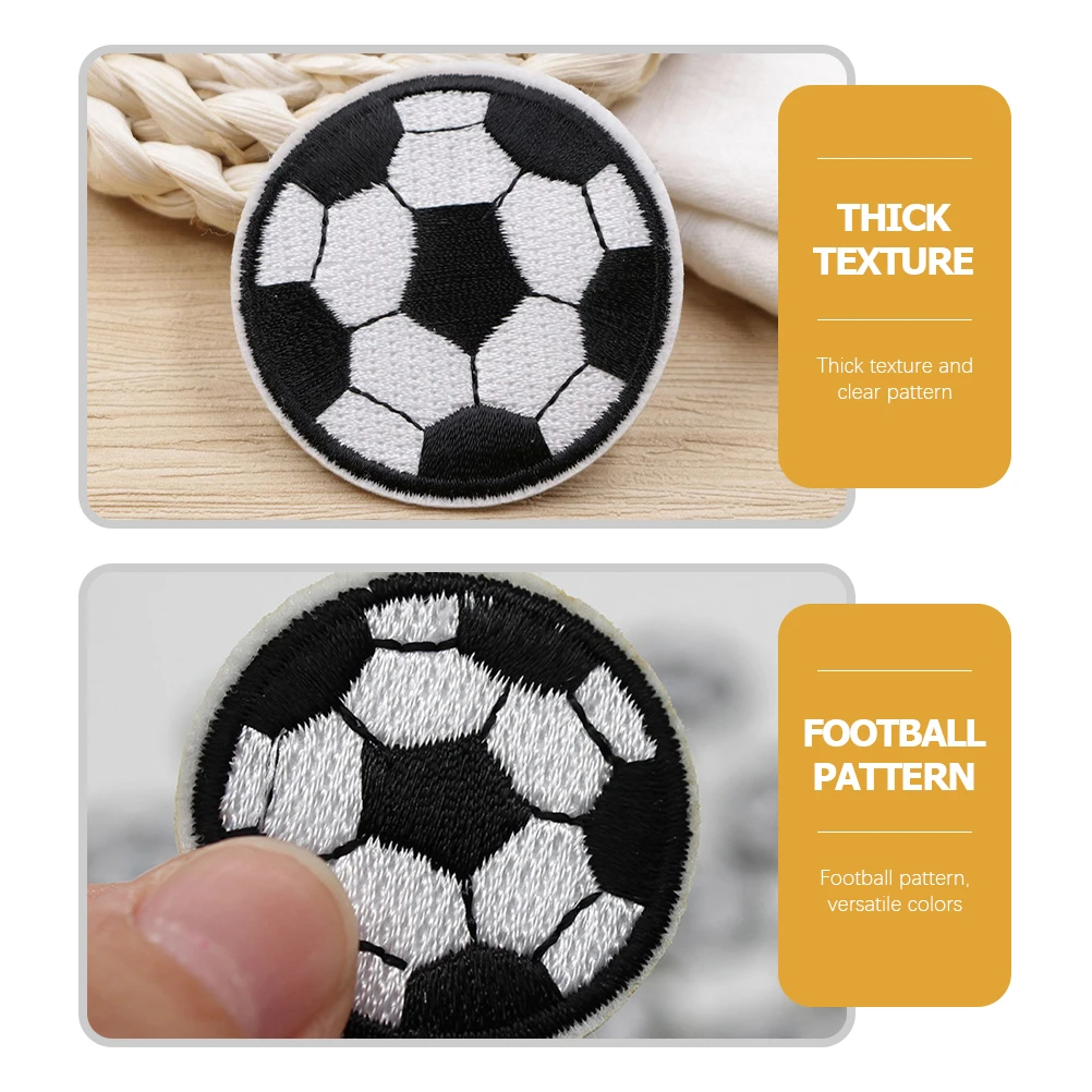 

Cartoon Soccer Fabric Patches Iron on Embroidered Clothes Jeans Stickers Patch for DIY Bags Hats Shoes Repair Decorate Premium