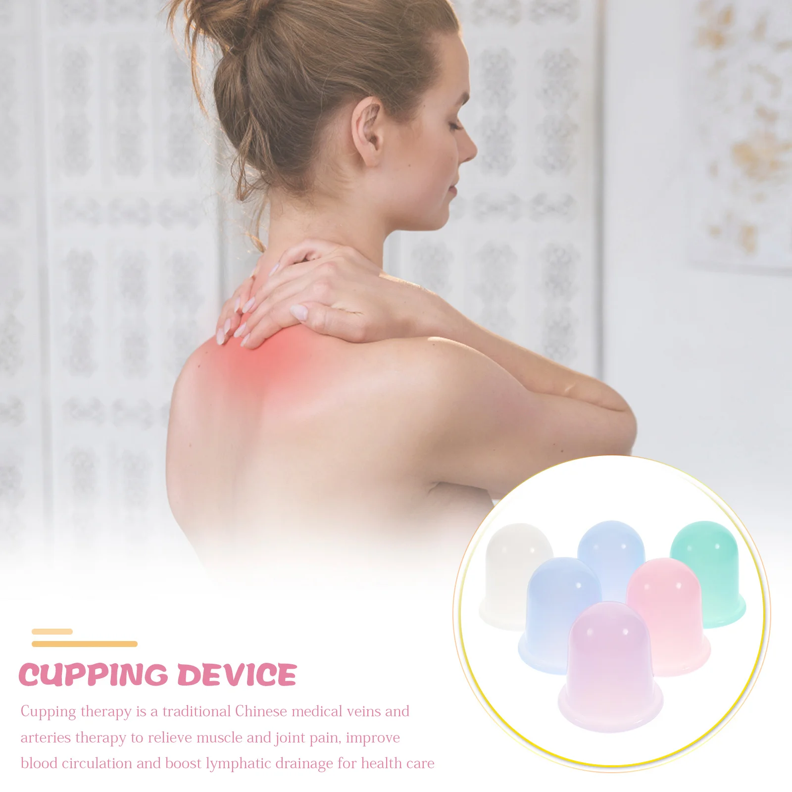 

6Pcs Silicone Body Cupping Device High Suction Therapy Tool Improve Circulation Lymphatic Drainage Cups Cupping Device