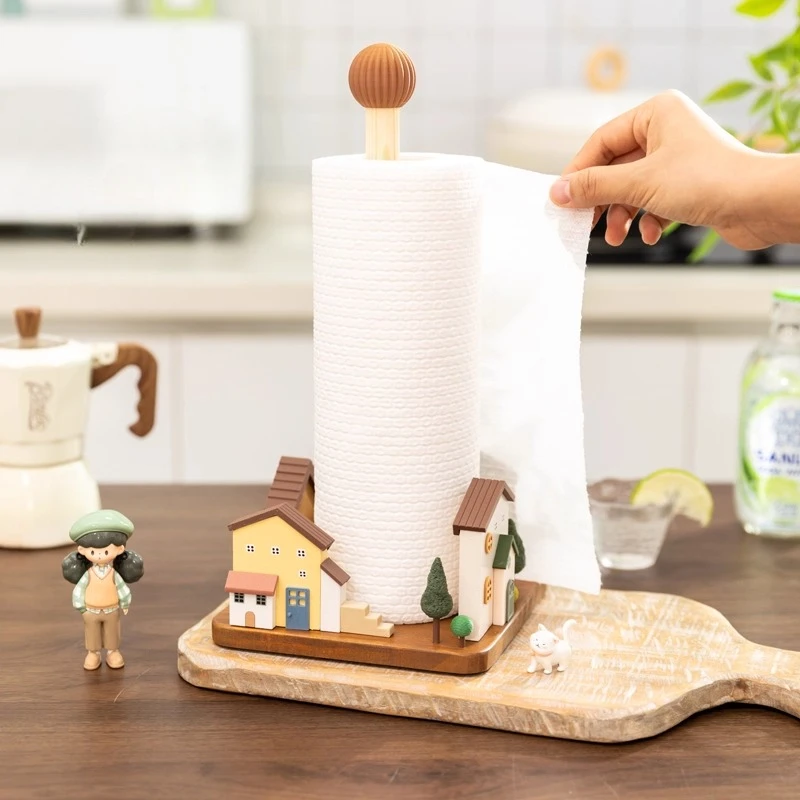 Nordic fairy tale vertical tissue holder,kitchen tissue holder,cylinder paper holder,oil absorbing paper storage rack,home decor