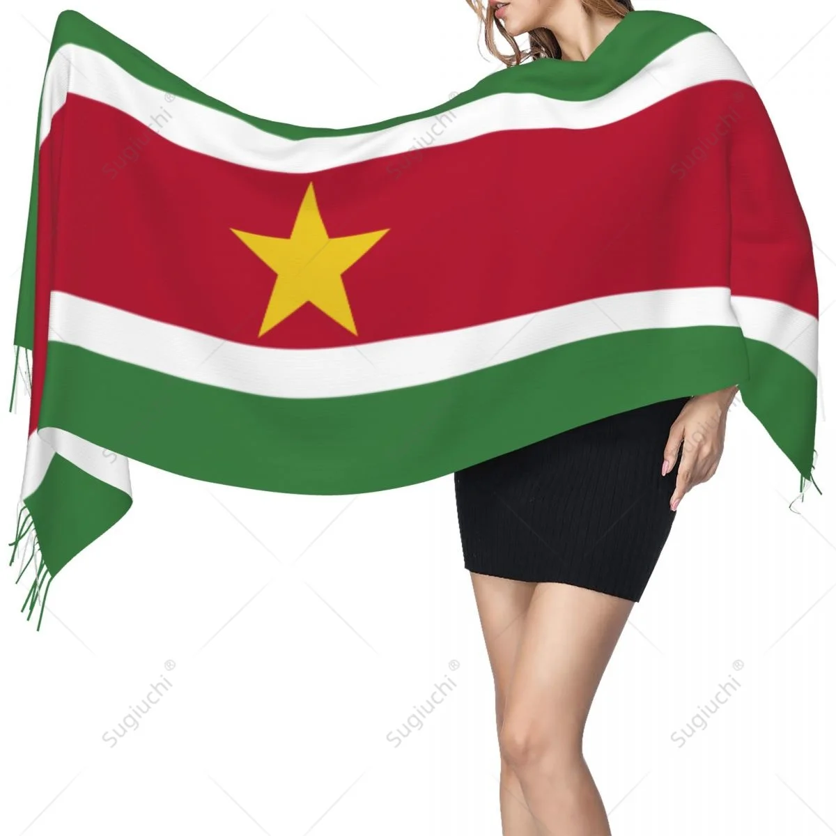 Suriname Flag Scarf Pashmina Warm Scarves Shawl Wrap Hijab Spring Winter Multifunction Unisex