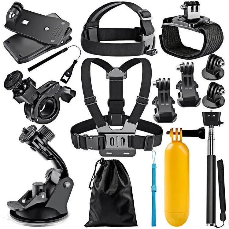 

Universal Action Camera Mount Kit, Compatible for GoPro, DJI Osmo Ista 360 Portable Storage Bag Included, Ideal for Vlogging