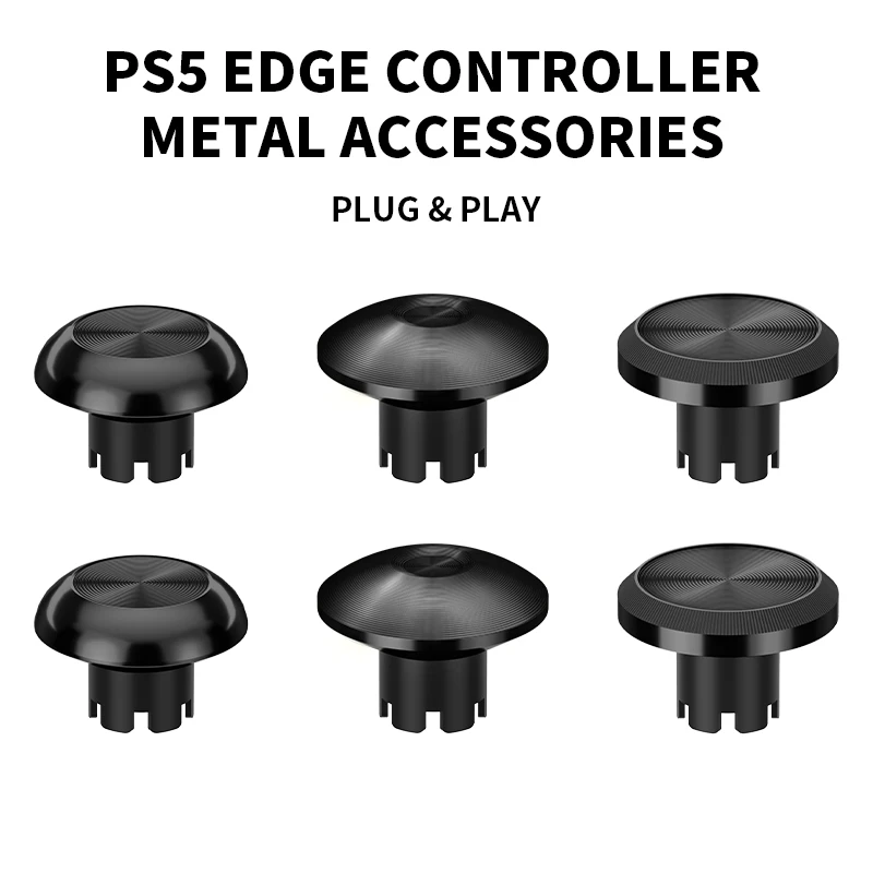 

6 Replacement Joystick Thumbstick Metal Thumbstick Accessory Kit for PS5 Dualsense Edge Controller Available in Three Heights