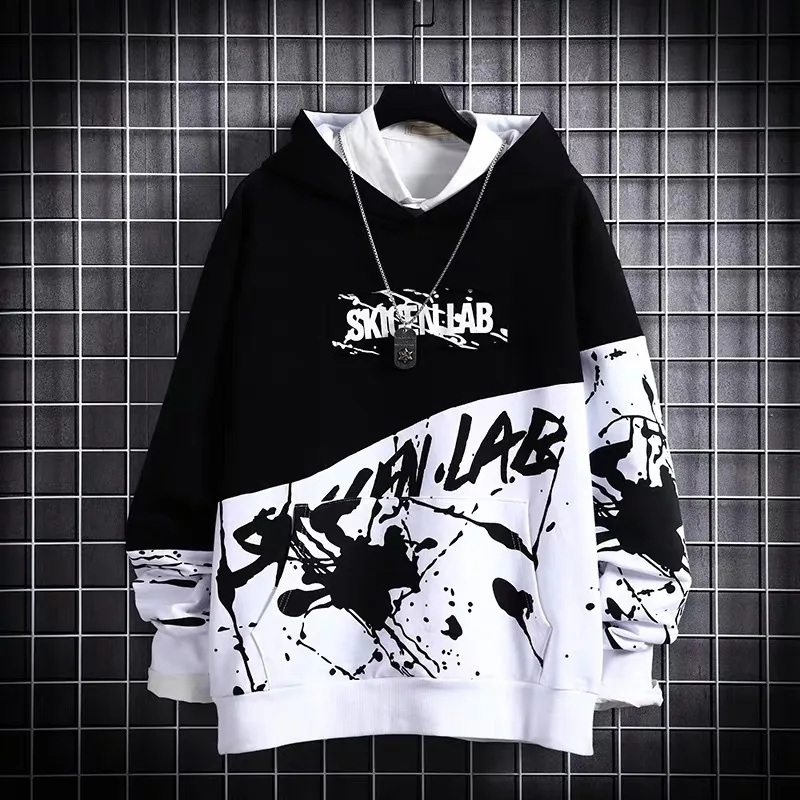 

Japanese Hip Hop Hoodie Men Stylish Long Sleeve Top Ins Spring Summer New Loose Fit Casual Jacket Trendy Streetwear Pullover
