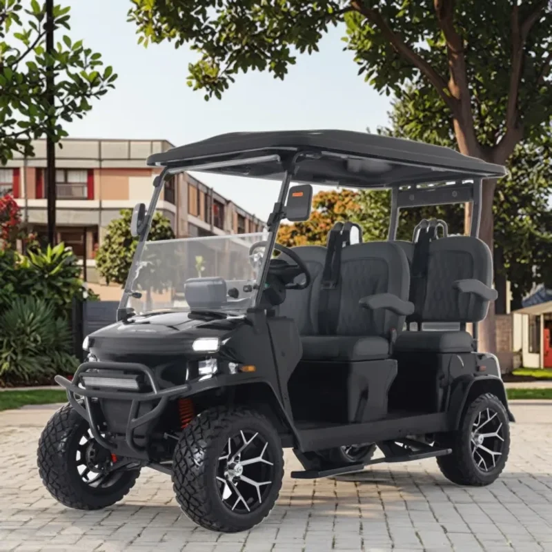 Golf Cart 4 Wheel Electric Vehicle 4 Seater Windshield For Beach Resort Park Farm Sightseeing Utility Buggy
