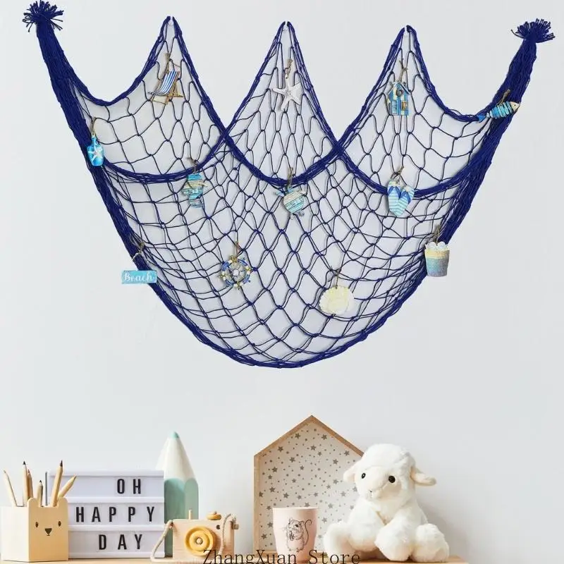 Muschel-Fischernetz-Wandbehang für Strandzimmer und Fotokabine, 3 x – Detail 3