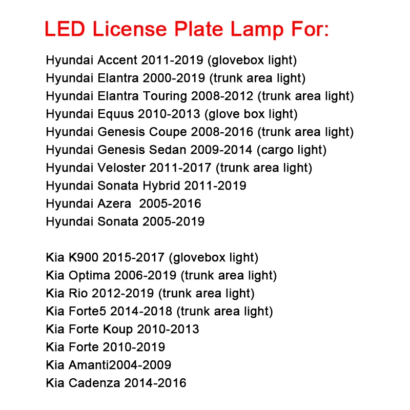 ​LED Luggage Compartment Light For Hyundai Accent Elantra Equus Genesis Veloster Azera Sonata For Kia K900 Optima Rio Forte