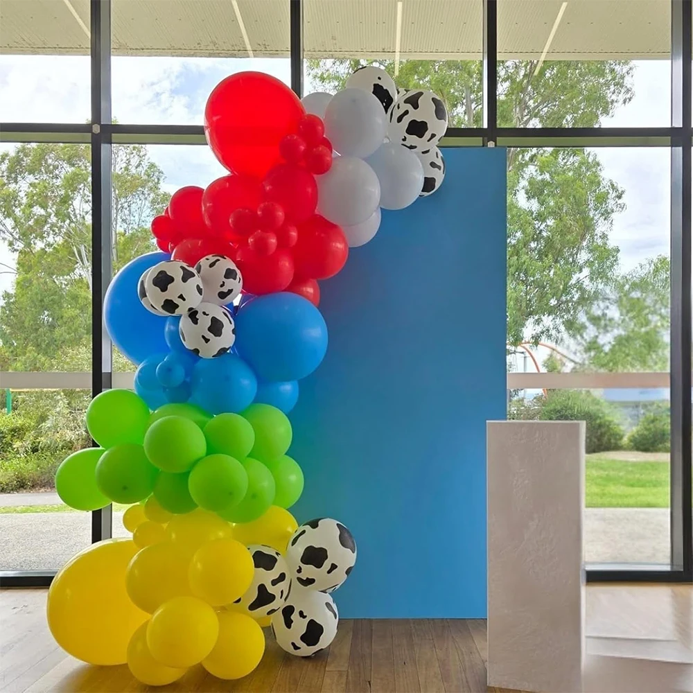 31 Stück Luftballons, 12 Zoll, rot, blau, gelb, Luftballons mit Kuhmuster, himmelblaue Wolkenballons für Kinder, inspirierte Story-Party-Dekoration – Detail 2