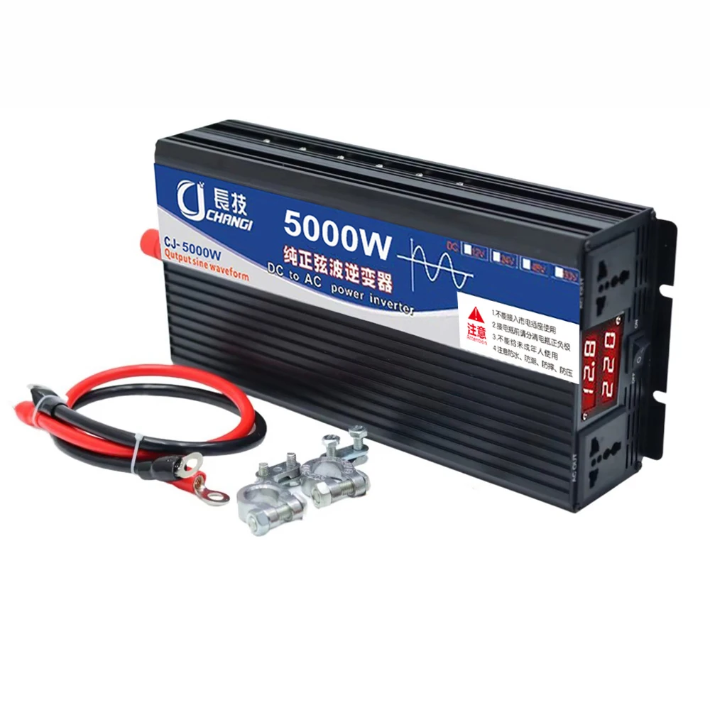 Inverters 5000W 4000W 3000W DC 12V 24V 48V to AC 110V 220V Pure Sine Wave Voltage Converter Solar Power Car Micro Inverter