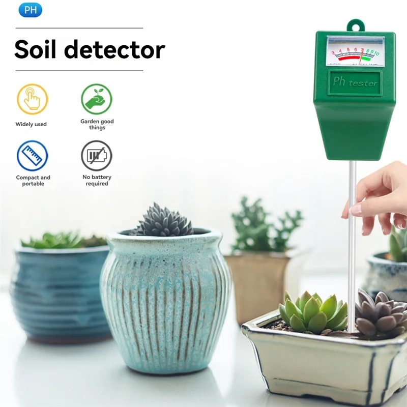 A53q-medidor de ph do solo jardim planta medidor de ph digital dial alta qualidade medidor de ph ferramentas de teste de acidez do solo quadrado detector de solo