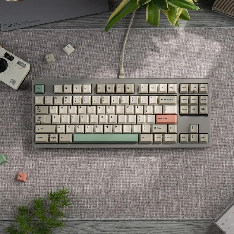 PBTfans 9009 Retro Keycaps Set Customize PBT Two-color Injection Cherry Profile Keyboard Cap for Mechanical Keyboard Accessories