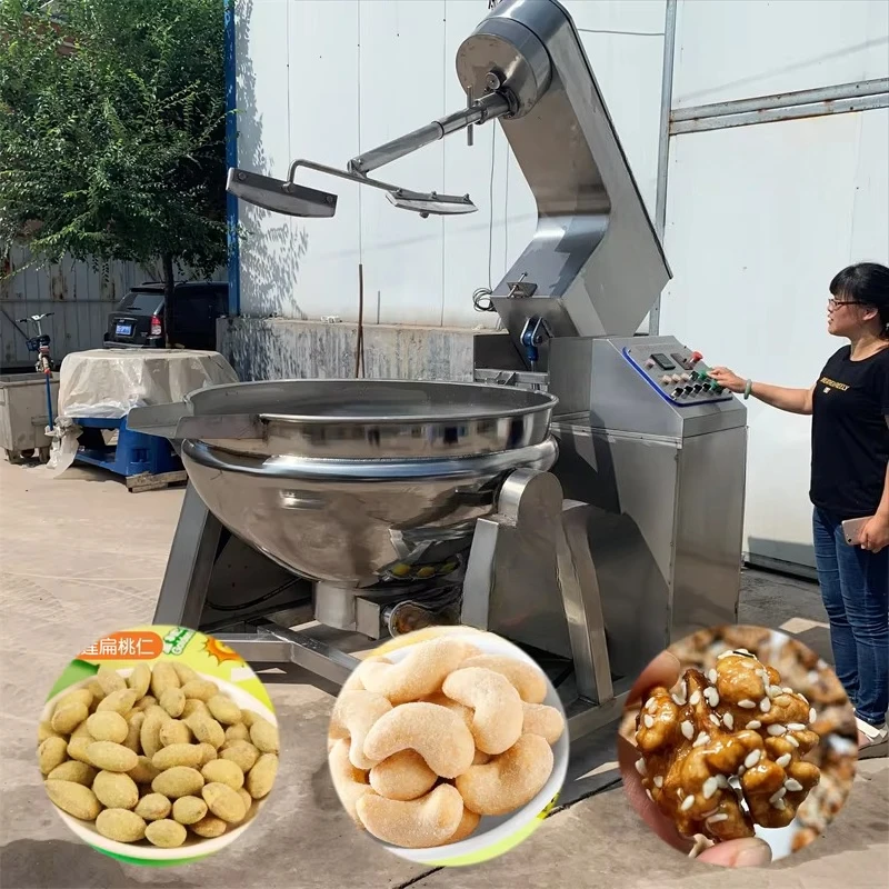 Customized Industrial Commercial Automatic Cashew Almond Nuts Caramelizing Machine Frying Processing Coated Production Line