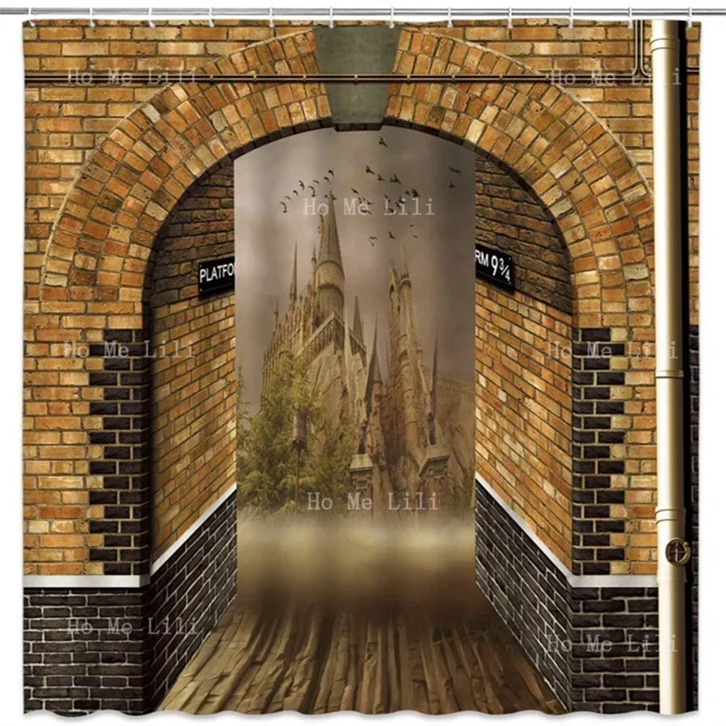 Western Cowboy Farmhouse Rustic Wooden Store In Rural Town Wood  Sorcery School Magical Castle Wizardry World Shower Curtains