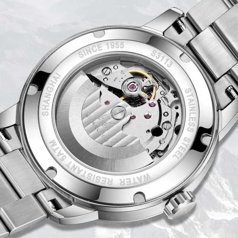 Shanghai Men's Watch Mountain River Automatic Mechanical Watch Classic Original Luxury Watch Stainless Steel Sapphire Watch 3113