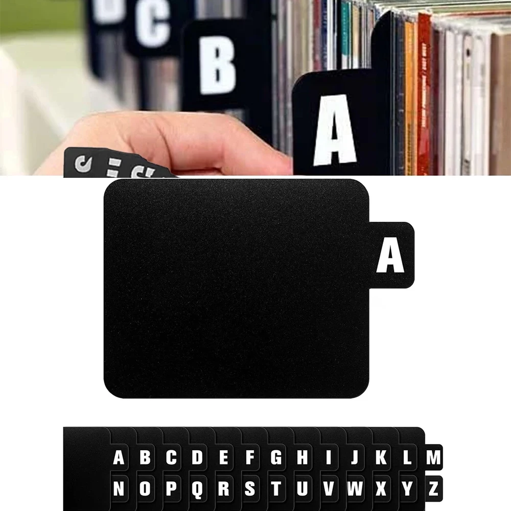 26 Pcs A-Z DVD Organizer Dividers, Acrylic Vinyl Record Dividers, File Dividers with Alphabet Tabs, Cd Record Index Card