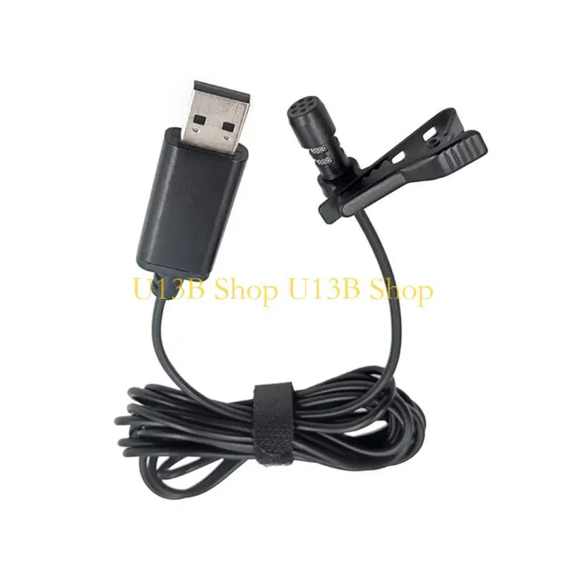 U13B Lavalie USB Hands-free Cord Line Omnidirectional Microphone for Computer Laptop