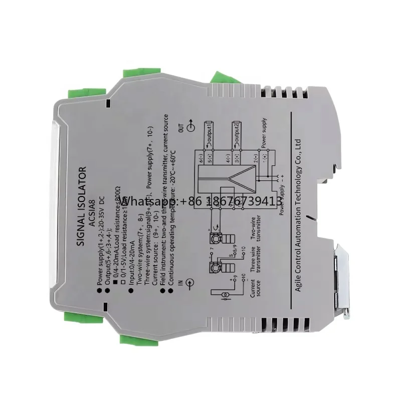 DC Signal Isolator 0-5V 0-10V 4-20mA signal Isolated Transmitter 1 in 1 Out 1 in 2 Out 35mm DIN Rail signal Isolated Transducer