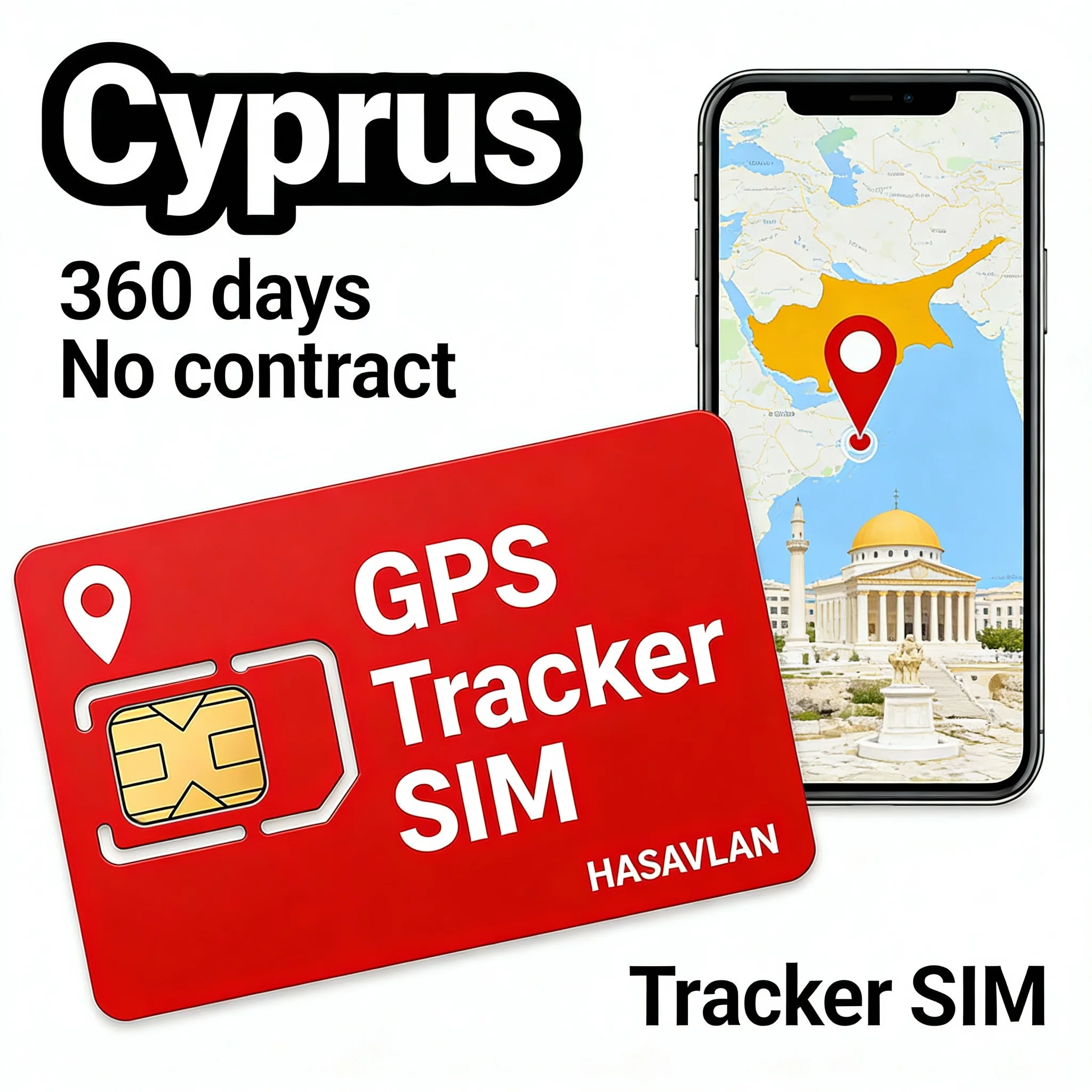 Tracker SIM GPS 4G Cyprus – 2G/3G/4G GSM GPRS roaming M2M no contract 360MB/360 days for S20 MV710 Model etc.