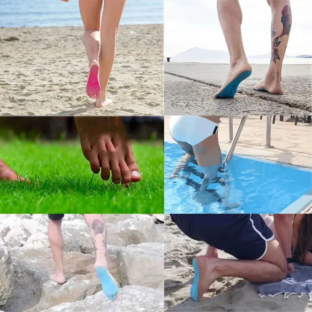 Zapatos de playa antideslizantes, plantillas adhesivas para pies, flexibles, belleza, salud, cuidado de la piel, Verano