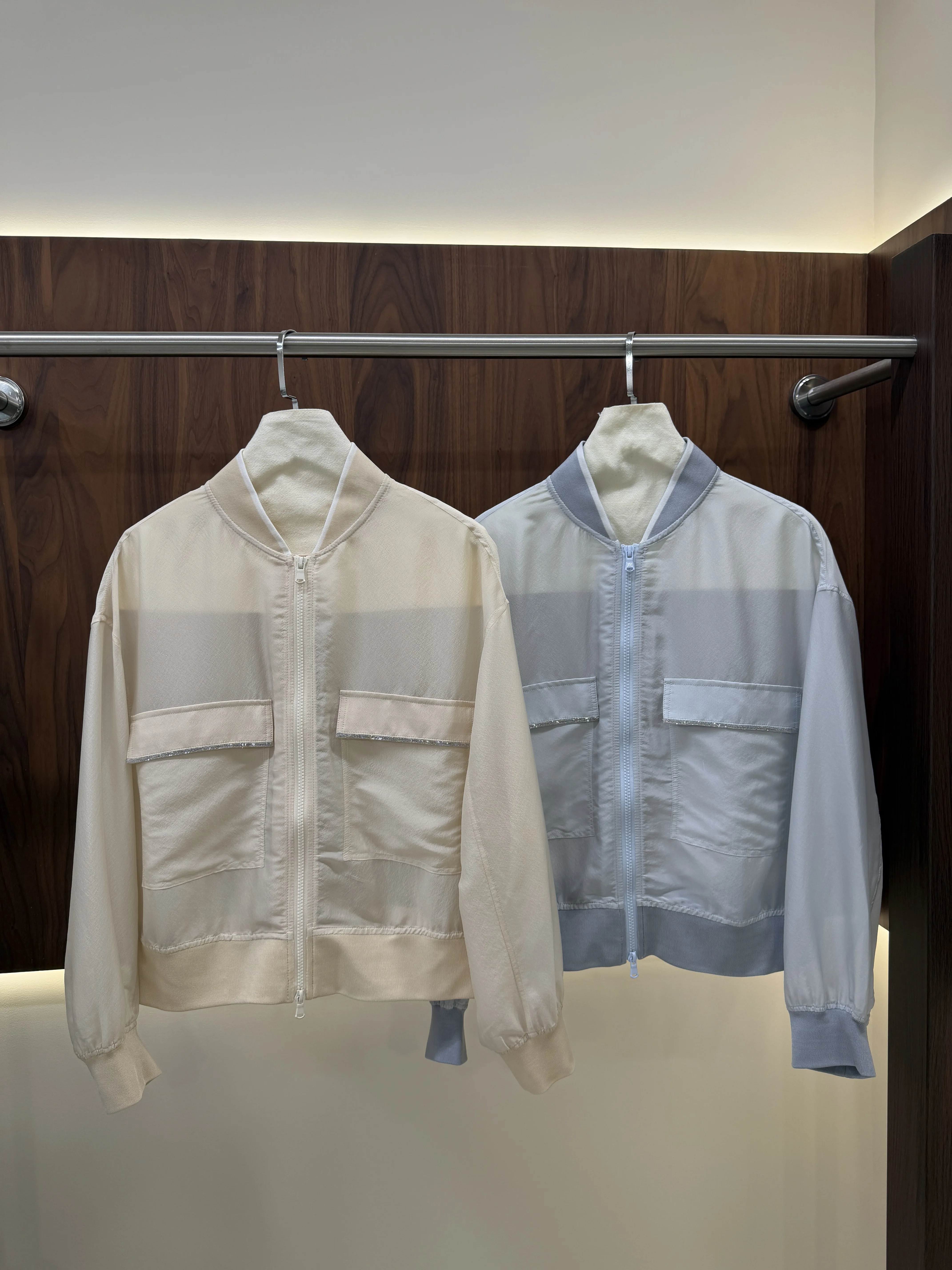 Women's Summer Two-Piece Set: Bomber Jacket and High-Waisted Elastic-Waist Wide-Leg Pants