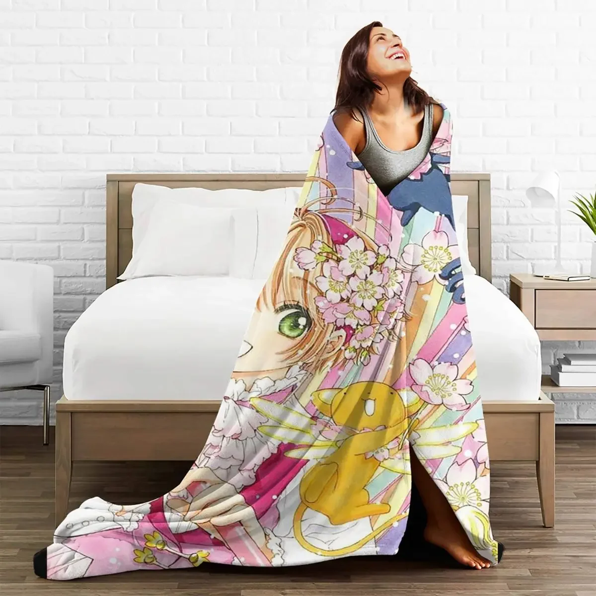 

Baby Blanket Anime Cardcaptor Sakura Flannel Print 3D Cartoon Soft Multi-function Throw for Sofa Outdoor Plush Thin Quilt